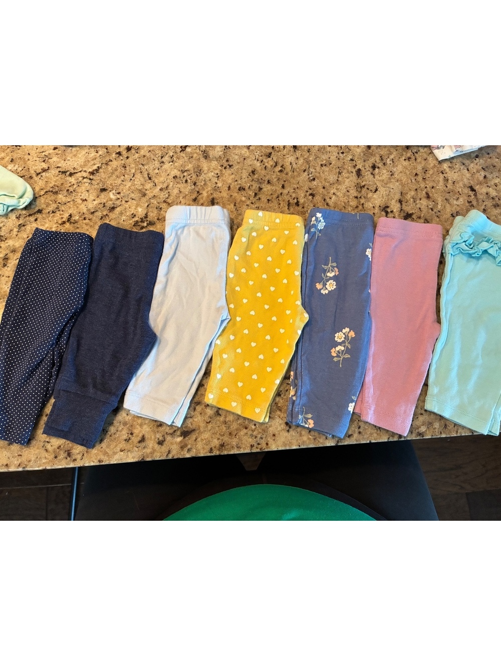 Set of 7 Baby Girls' Leggings Size 0-3 Months
